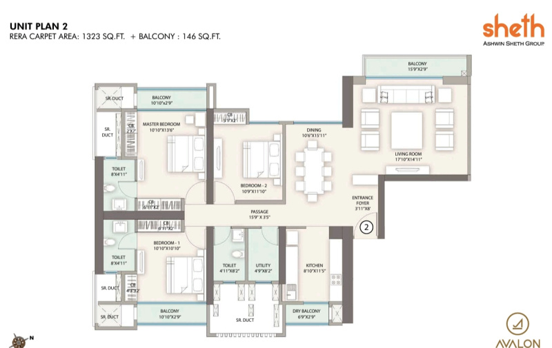 4 BHK Apartment 1847 Sq.ft. for Sale in Pokhran 2, Thane