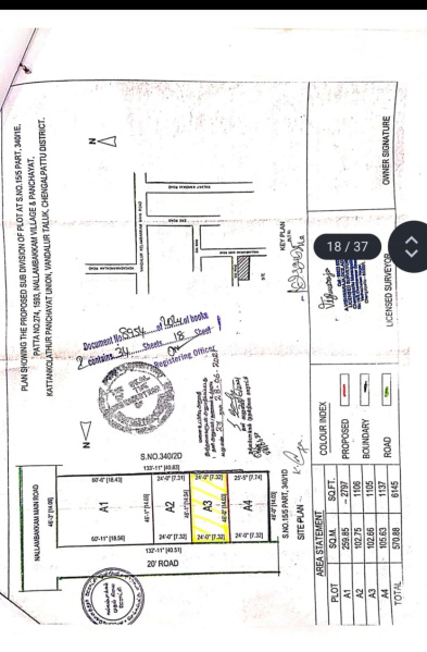 1137 Sq.ft. Residential Plot for Sale in Kandigai, Chennai