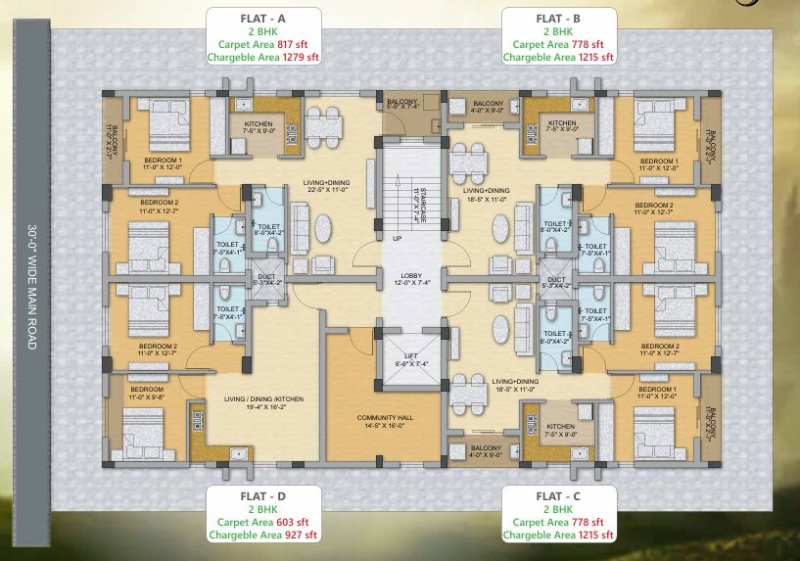 2 BHK 980 Sq.ft. Apartment for Sale in Kalinga Nagar, Bhubaneswar