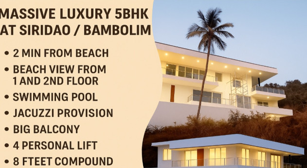 5 BHK Farm House 5415 Sq.ft. for Sale in Bambolim, North Goa, 