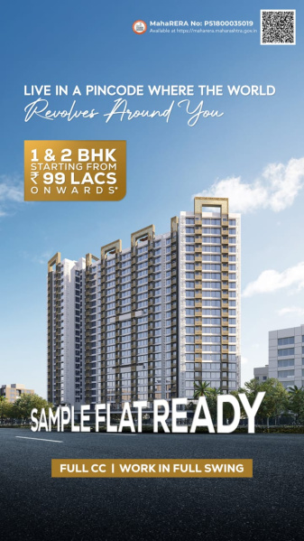 2 BHK Apartment 598 Sq.ft. for Sale in Goregaon, Mumbai