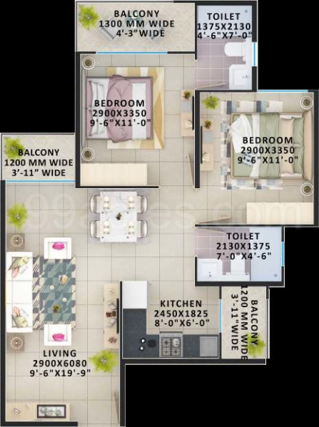 2 BHK Apartment 594 Sq.ft. for Sale in Sector 93 Gurgaon