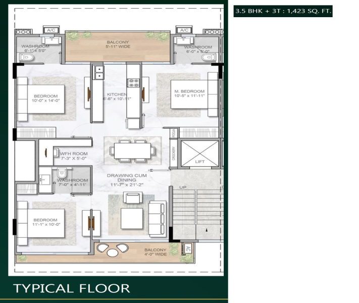 3.5 BHK Builder Floor 1350 Sq.ft. for Sale in Sector 89 Gurgaon