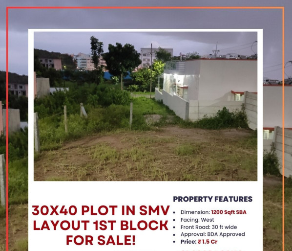  Residential Plot 1200 Sq.ft. for Sale in SMV Layout, Bangalore