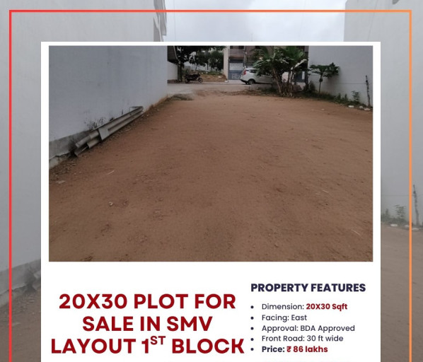  600 Sq.ft. Residential Plot for Sale in SMV Layout, Bangalore