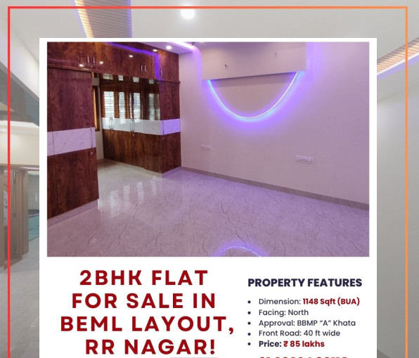 2 BHK Apartment 1148 Sq.ft. for Sale in RR Nagar, Bangalore