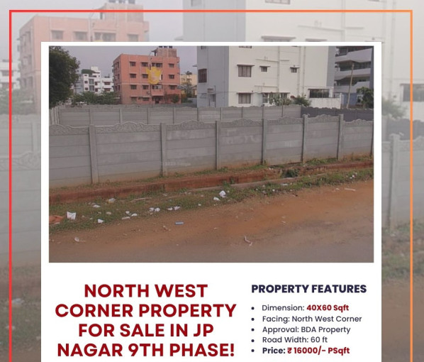 2400 Sq.ft. Residential Plot for Sale in JP Nagar 9th Phase, Bangalore