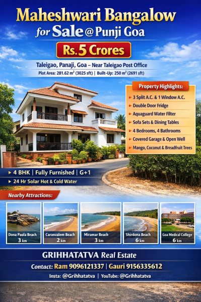 5 BHK 2691 Sq.ft. House for Sale in Taleigao, North Goa, 