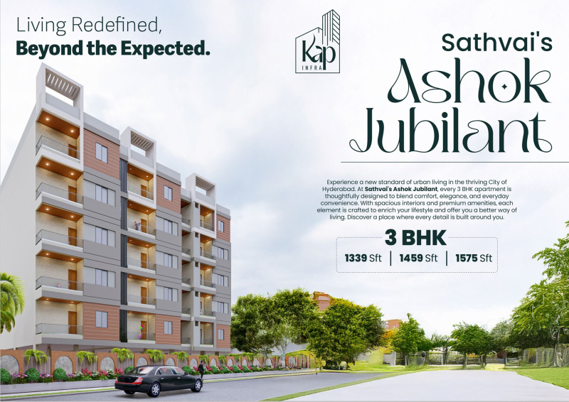 3 BHK Apartment 1575 Sq.ft. for Sale in Medipally, Hyderabad
