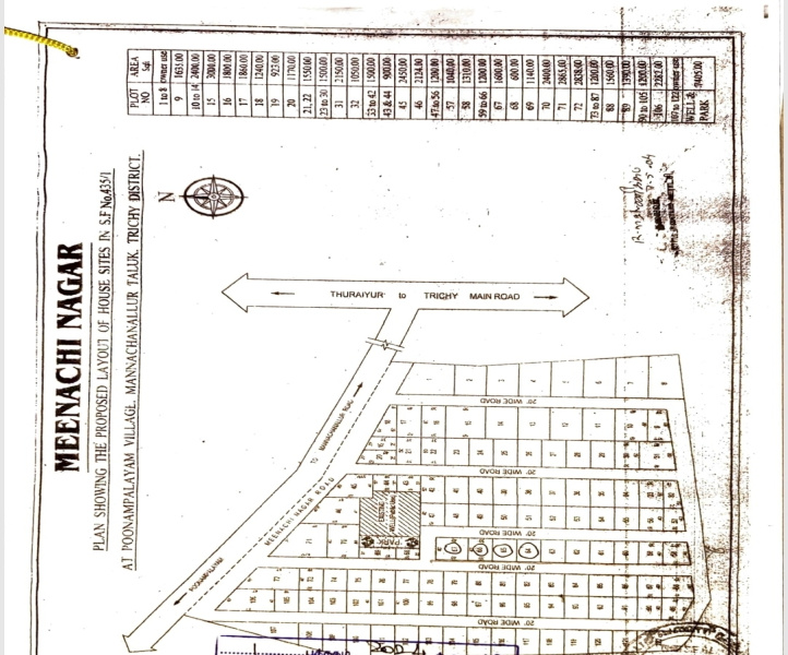  Residential Plot 1200 Sq.ft. for Sale in Manachanallur, Tiruchirappalli