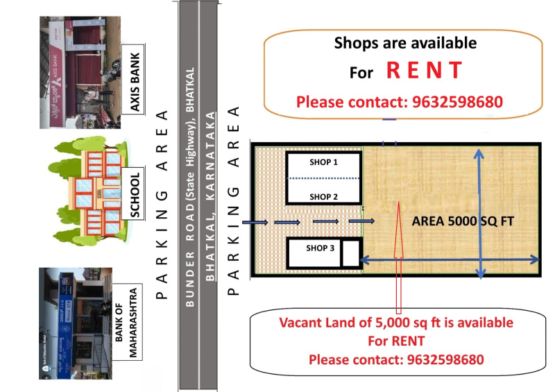  Commercial Shop 650 Sq.ft. for Rent in Bhatkal, Uttara Kannada