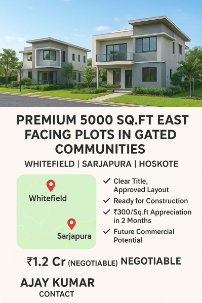  Residential Plot 5000 Sq.ft. for Sale in Whitefield, Bangalore