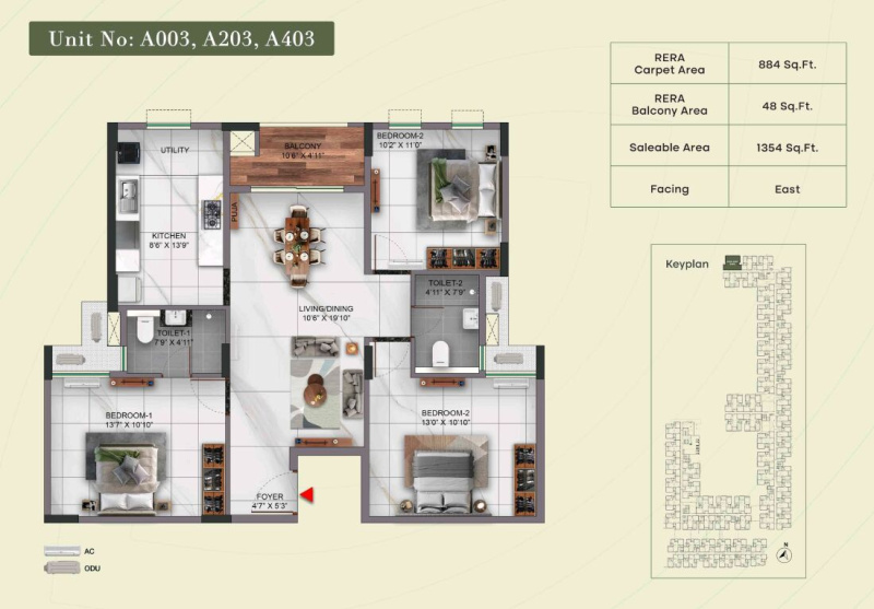 3 BHK 1354 Sq.ft. Apartment for Sale in Padur, Chennai