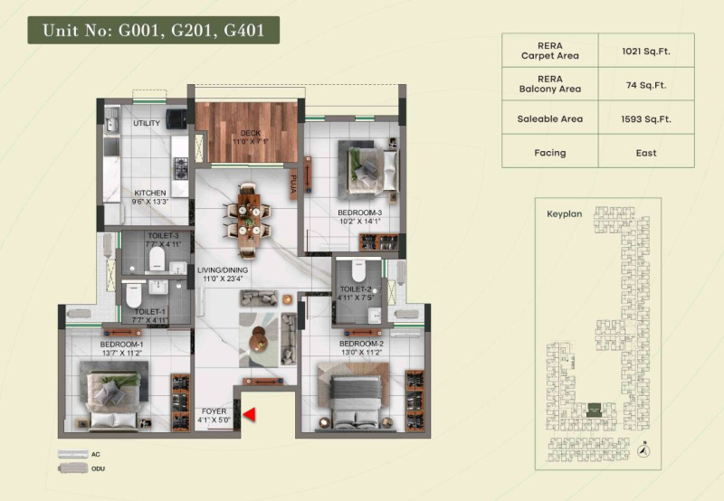 3 BHK 1593 Sq.ft. Apartment for Sale in Padur, Chennai