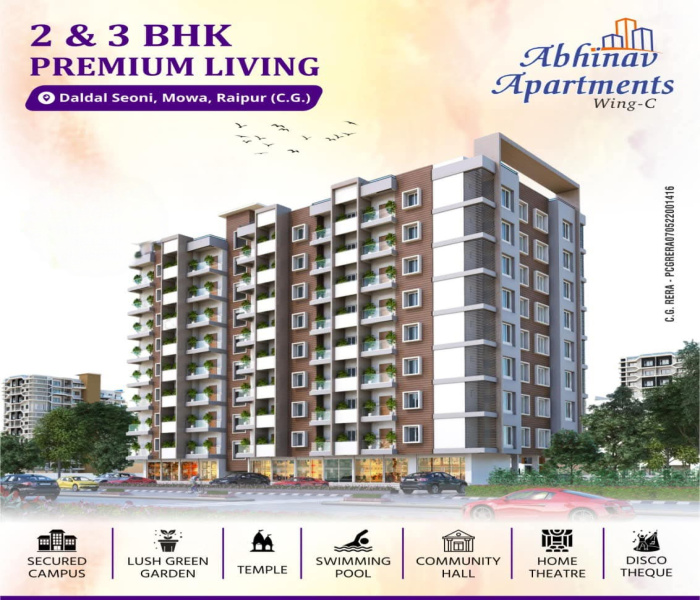 2 BHK 1125 Sq.ft. Apartment for Sale in Mowa, Raipur