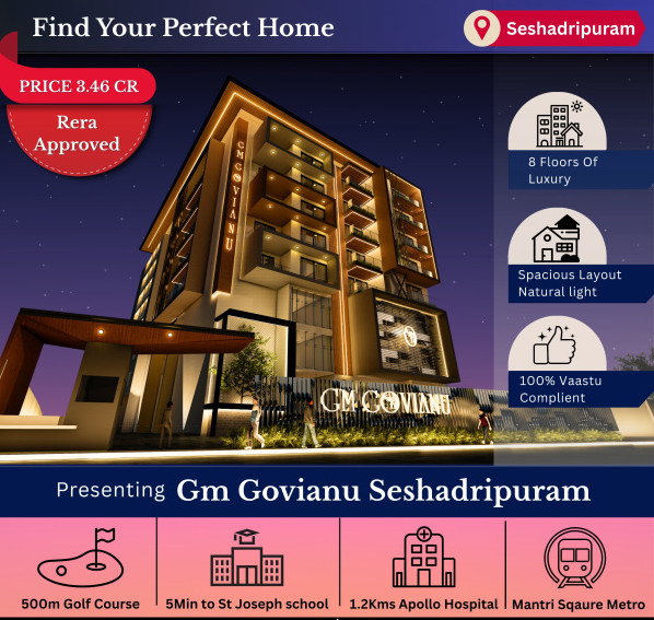 3.5 BHK Apartment 2600 Sq.ft. for Sale in Seshadripuram, Bangalore