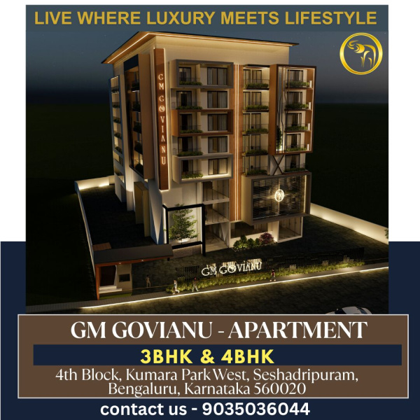 4 BHK Apartment 2600 Sq.ft. for Sale in Seshadripuram, Bangalore