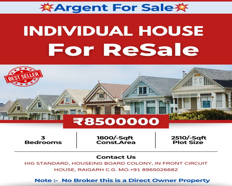 2 BHK House 1800 Sq.ft. for Sale in Main Road, Raigarh