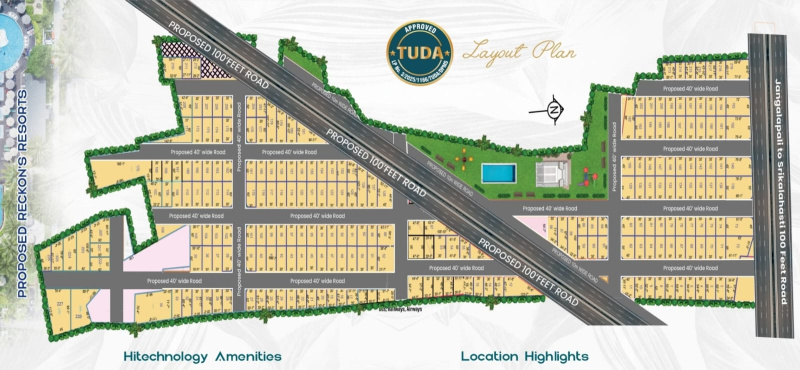  Residential Plot 1500 Sq.ft. for Sale in Yerpedu, Tirupati