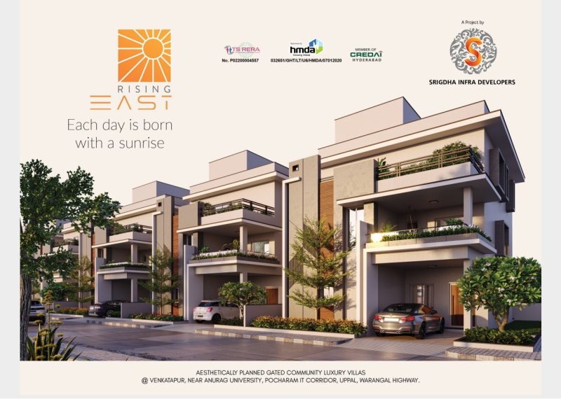 3 BHK 208 Sq. Yards Villa for Sale in Pocharam, Hyderabad