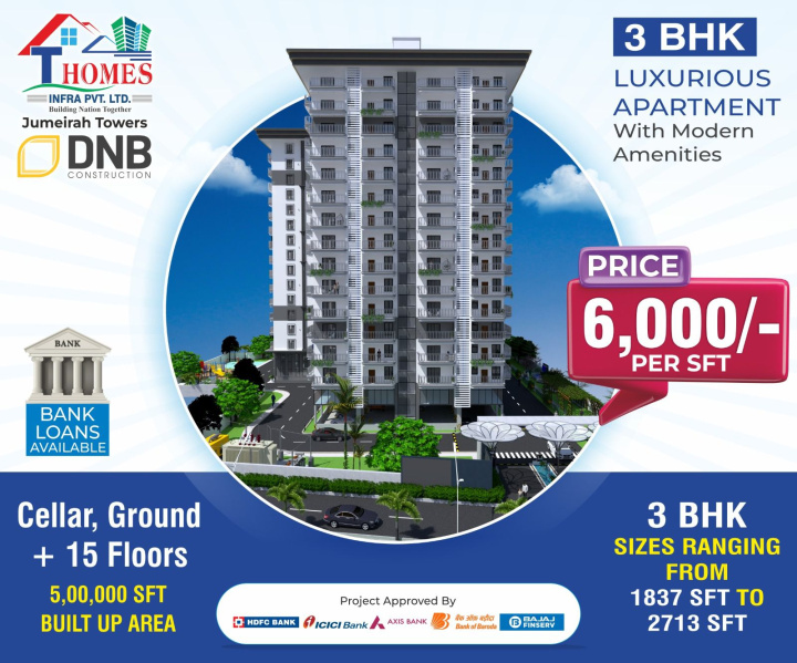 3 BHK 2550 Sq.ft. Apartment for Sale in Mokila, Hyderabad