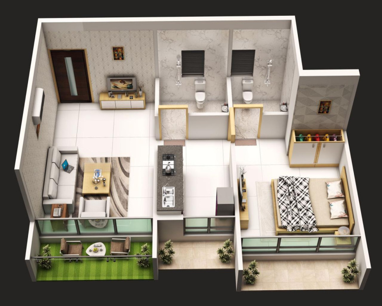1 BHK 655 Sq.ft. Apartment for Sale in Pushpak Nagar, Navi Mumbai