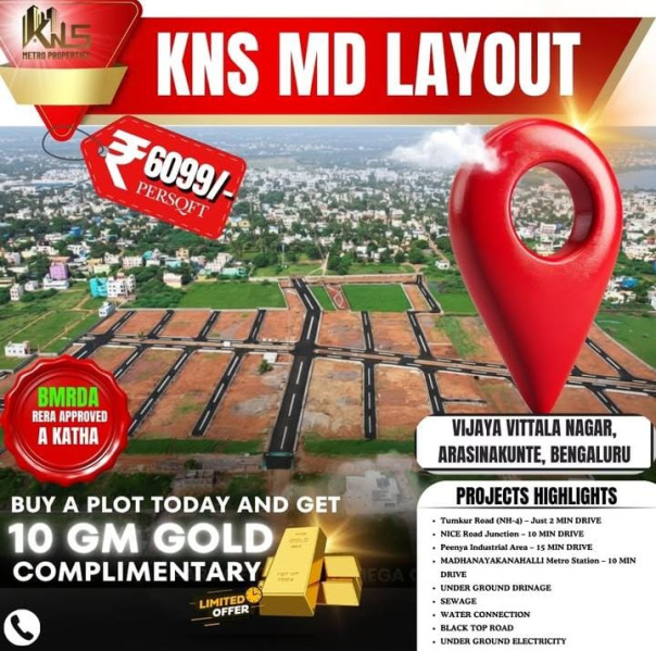  1200 Sq.ft. Residential Plot for Sale in Arasinakunte, Nelamangala, Bangalore