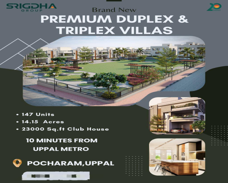 3 BHK 2440 Sq.ft. Villa for Sale in Pocharam, Hyderabad