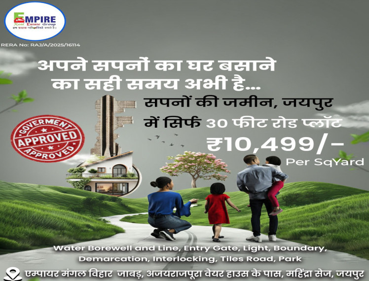  77 Sq. Yards Residential Plot for Sale in Mahindra SEZ, Jaipur