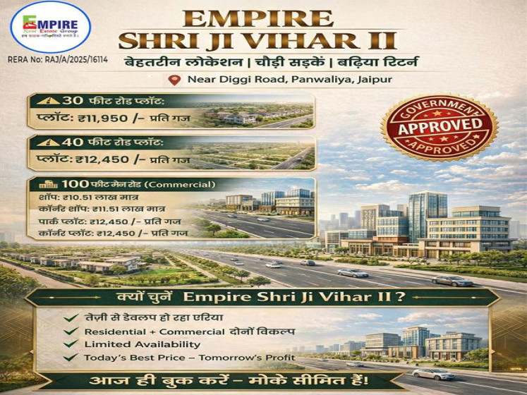  185 Sq. Yards Residential Plot for Sale in Mahindra SEZ, Jaipur