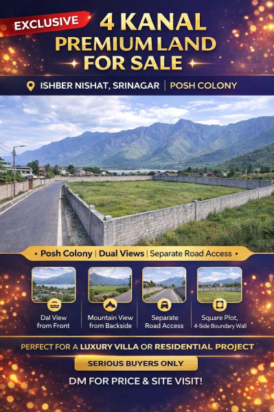  77 Marla Residential Plot for Sale in Nishat, Srinagar