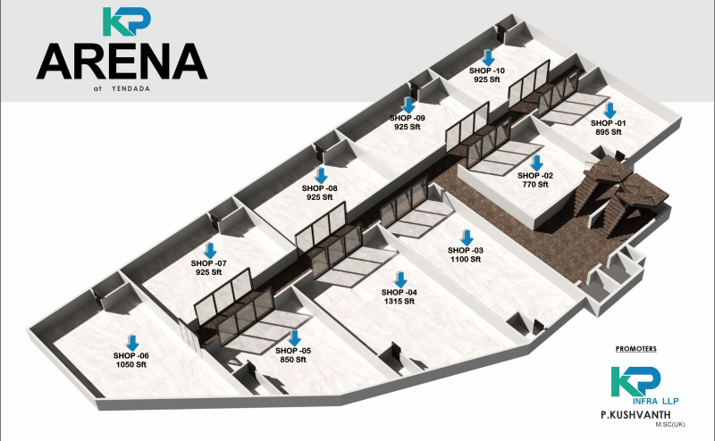  925 Sq.ft. Commercial Shop for Sale in Yendada, Visakhapatnam