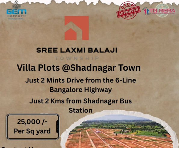  165 Sq. Yards Residential Plot for Sale in Shadnagar, Hyderabad