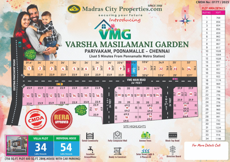  800 Sq.ft. Residential Plot for Sale in Poonamallee, Chennai