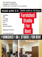  Studio Apartment for Rent in Patiala Road, Zirakpur