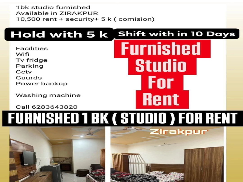  500 Sq.ft. Studio Apartment for Rent in Patiala Road, Zirakpur