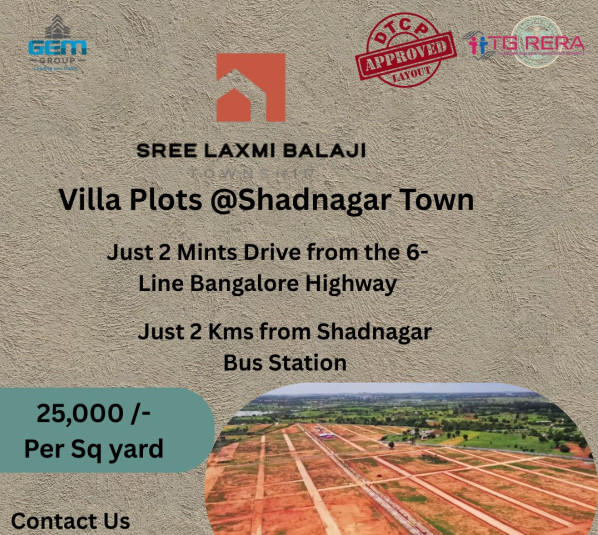  165 Sq. Yards Residential Plot for Sale in Shadnagar, Hyderabad