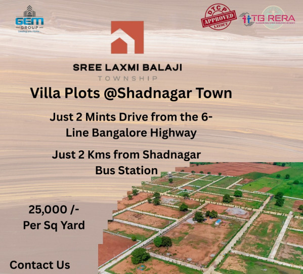  165 Sq. Yards Residential Plot for Sale in Shadnagar, Hyderabad
