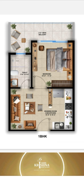 1 BHK 645 Sq.ft. Apartment for Sale in VIP Road, Vrindavan