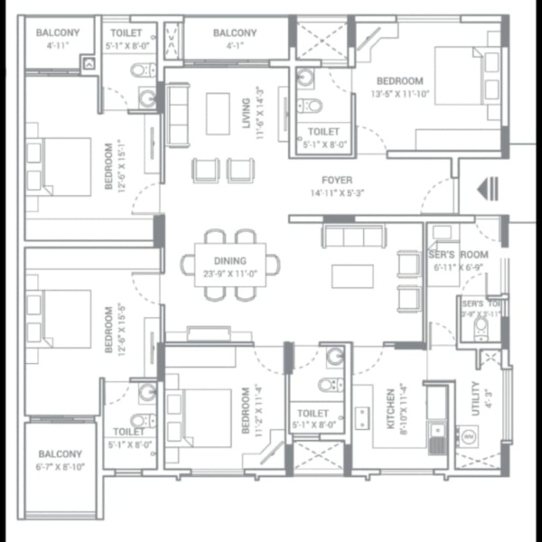 4 BHK 2545 Sq.ft. Apartment for Sale in Bhattarahalli, Bangalore