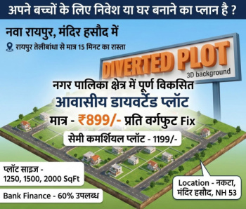  Residential Plot for Sale in Mandir Hasaud, Raipur