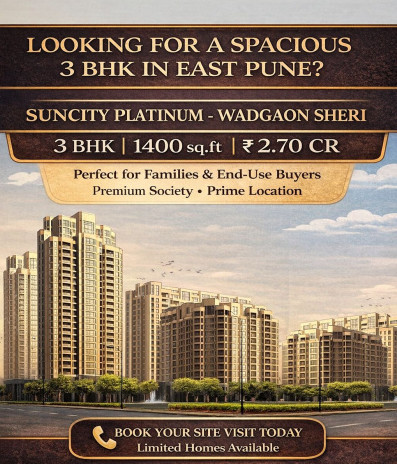 3 BHK 1750 Sq.ft. Apartment for Sale in New Kalyani Nagar, Pune