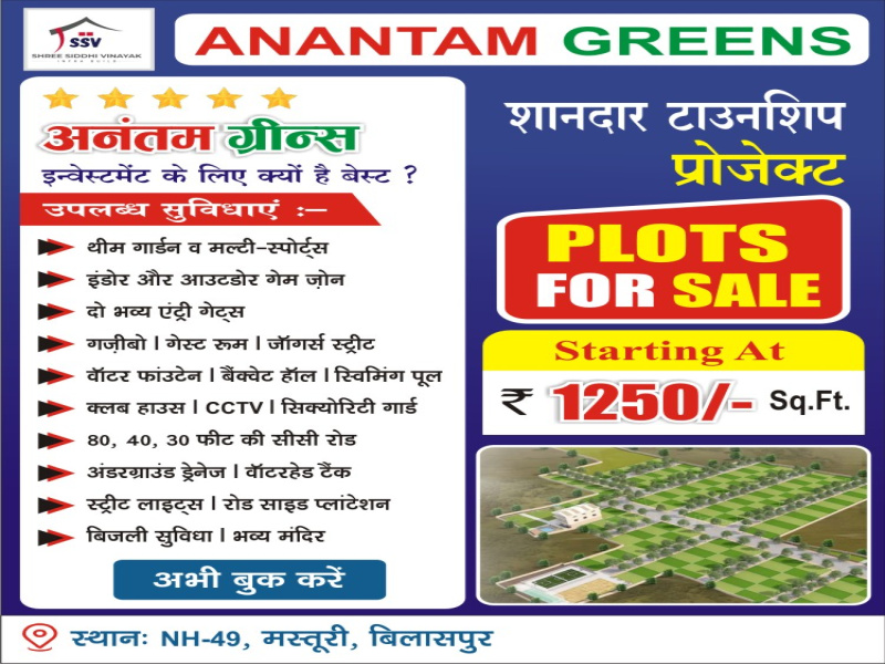  1000 Sq.ft. Residential Plot for Sale in Masturi, Bilaspur