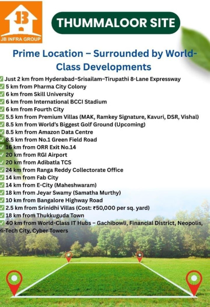  202 Sq. Yards Residential Plot for Sale in Sri Sailam Highway, Hyderabad