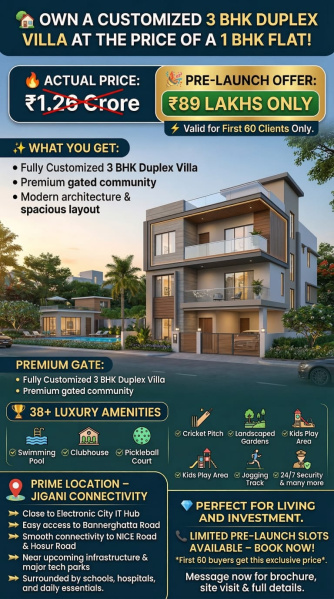 2 BHK 1200 Sq.ft. Villa for Sale in Jigani Road, Bangalore