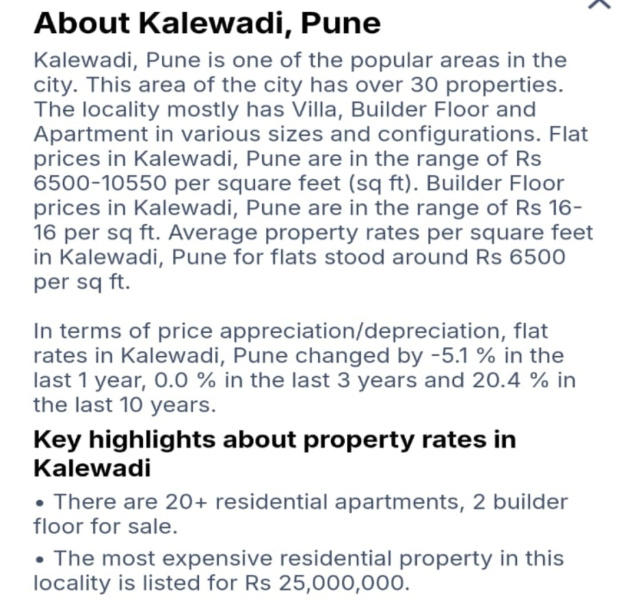 1.5 BHK 638 Sq.ft. Apartment for Sale in Kalewadi, Pune