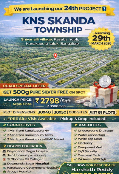  1200 Sq.ft. Residential Plot for Sale in Kanakapura, Bangalore