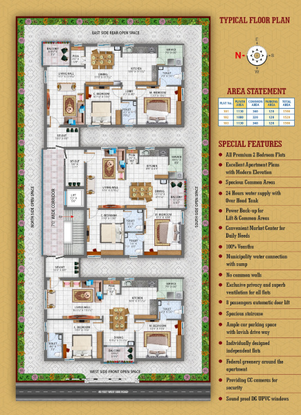 2 BHK 1590 Sq.ft. Apartment for Sale in Kavali, Nellore