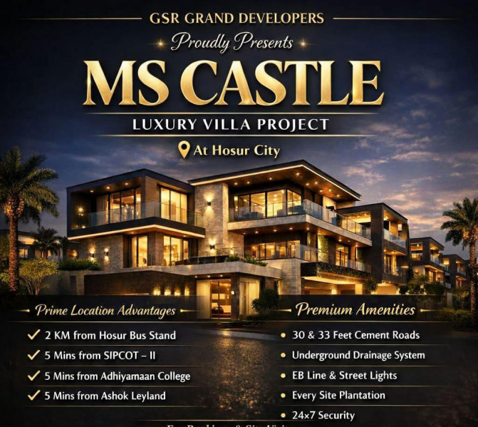  1182 Sq.ft. Residential Plot for Sale in Alasanatham Road, Hosur