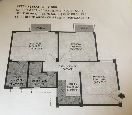 2 BHK 500 Sq.ft. Apartment for Sale in Choubepur Kalan, Kanpur
